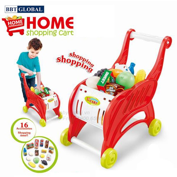 Đồ chơi xe đẩy siêu thị cao cấp 668-40