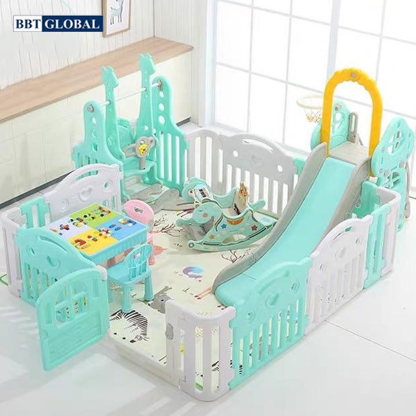 Combo quây cũi nhựa xích đu cho bé BSL305