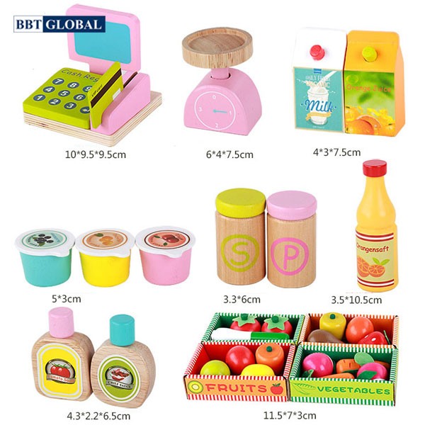 Đồ chơi siêu thị BBT Global bếp gỗ cao cấp MSN15033