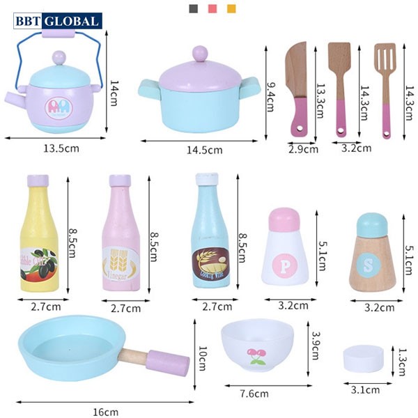 Set bếp gỗ nấu ăn cao cấp kèm tủ đồ 2 tầng MSN19031