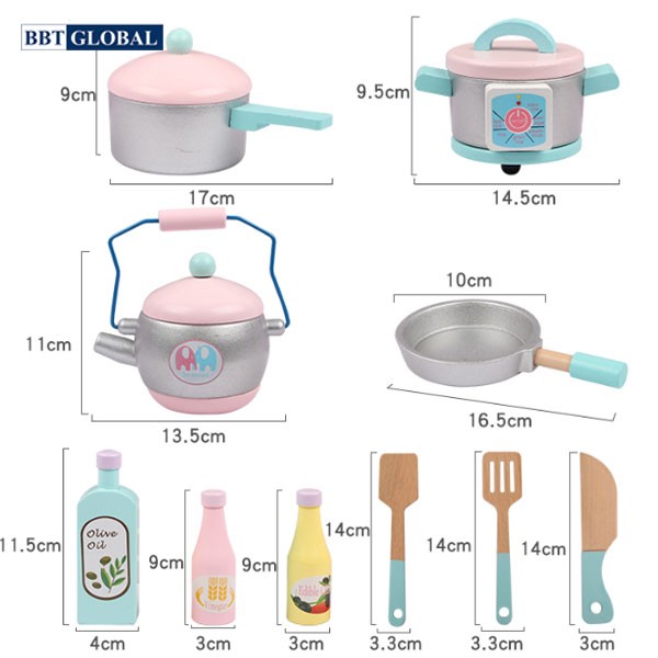 Đồ chơi nấu ăn BBT Global bếp gỗ cao cấp MSN19032