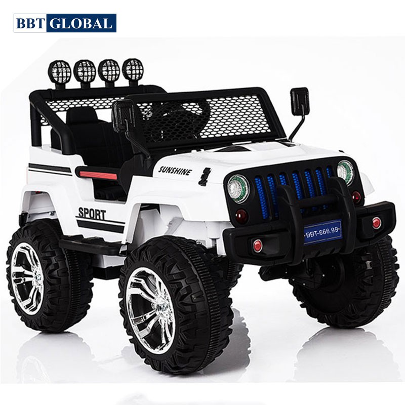 Ô tô điện trẻ em địa hình 4 động cơ màu trắng BBT-666.99T