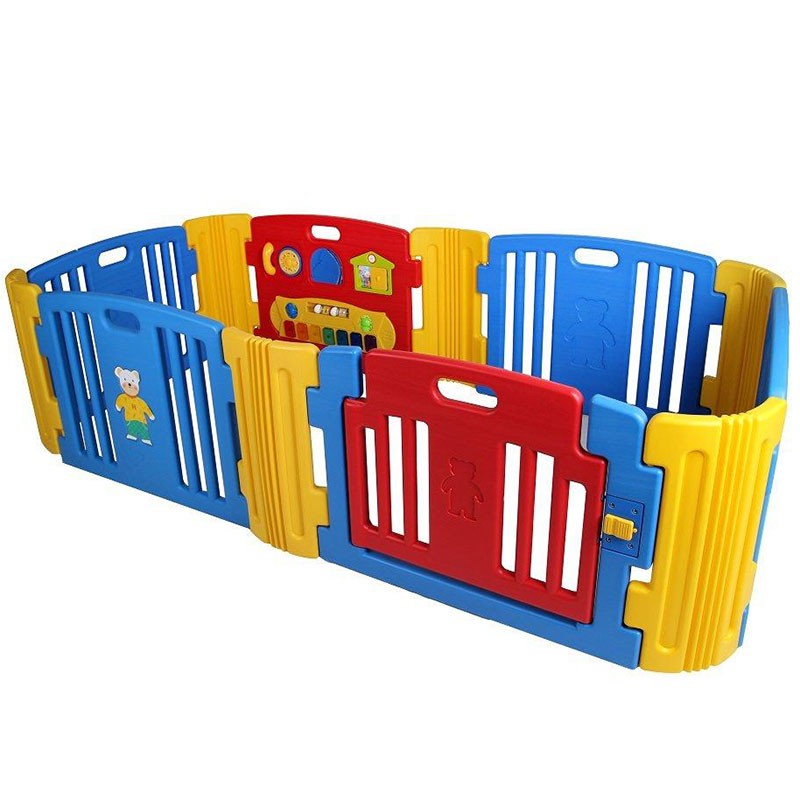 Quây cũi nhựa Hàn Quốc nhập khẩu có nhạc size 1.16*1.96m kèm đồ chơi HNP736M