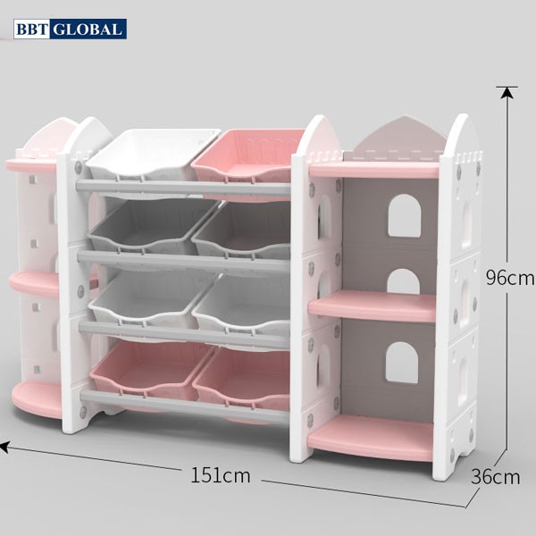 Kệ để đồ chơi cho bé cỡ lớn màu hồng SH9601-3