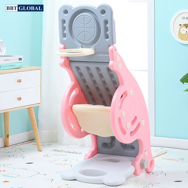 Cầu trượt kết hợp bập bênh có ném bóng rổ BSL6602