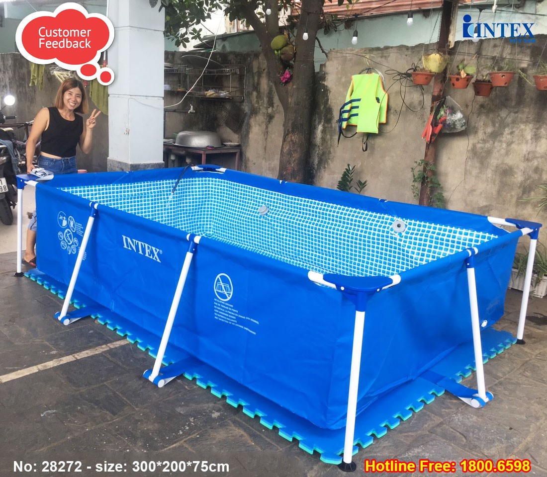 Bể bơi khung kim loại chữ nhật 3m*2m INTEX 28272