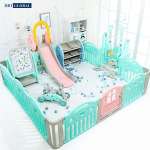 Bể bóng kèm cầu trượt xích đu BBT Global màu xanh BSL303