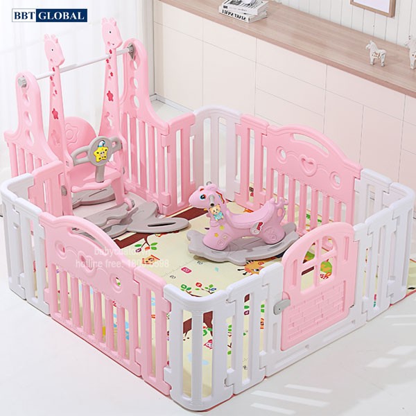 Combo quây cũi nhựa xích đu cho bé BSL305