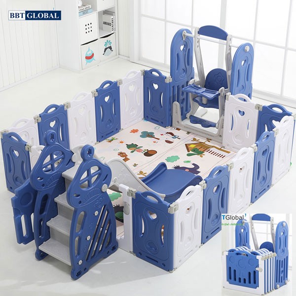 Cùng bố mẹ trông con Dịp Covid-19: quây bóng, cầu trượt, nhà nhựa cho bé