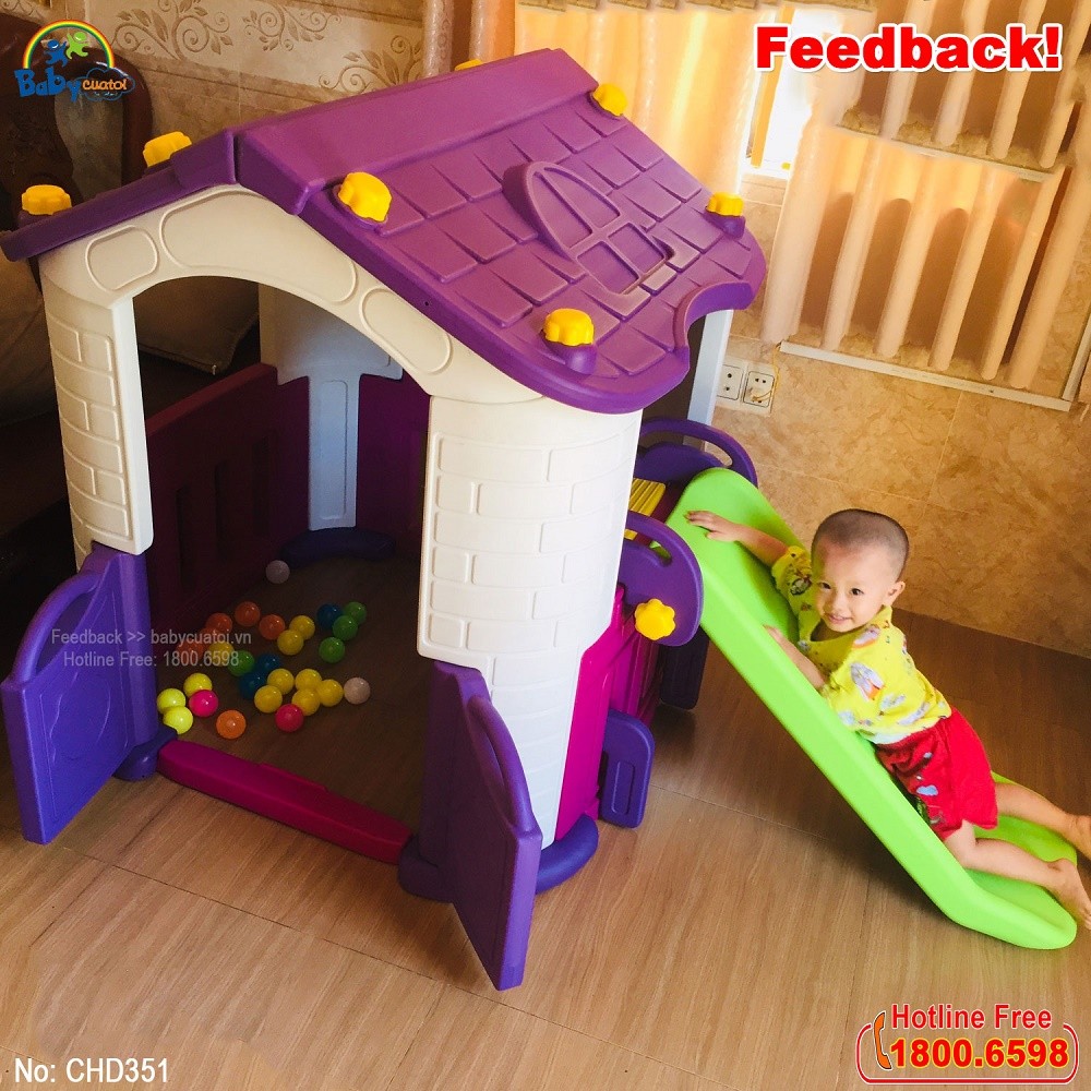 Nhà chơi cầu trượt Hàn Quốc cho bé CHD351