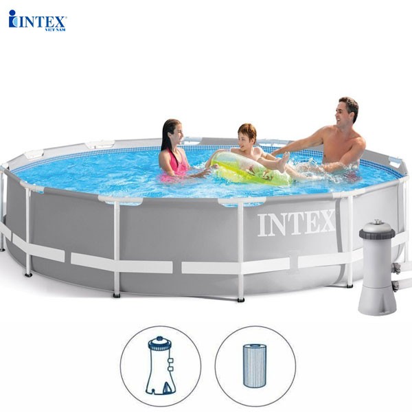Bể bơi khung kim loại kèm máy lọc 366*76cm INTEX 28712