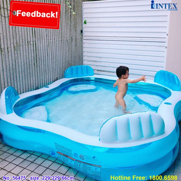 Bể bơi phao Salon 2m29 hình vuông INTEX 56475