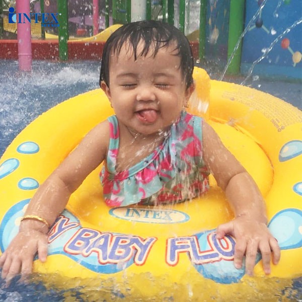 Phao bơi chống lật cho bé dưới 1 tuổi, 2 vòng bơm hơi có tựa lưng INTEX 56585