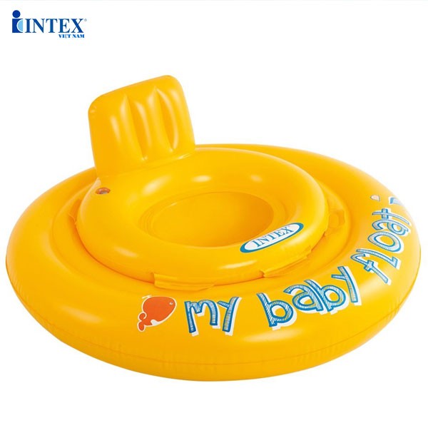 Phao bơi chống lật cho bé dưới 1 tuổi, 2 vòng bơm hơi có tựa lưng INTEX 56585