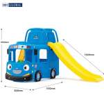 Cầu trượt bể bóng Hàn Quốc xe Bus Tayo 3 trong 1 Y1543