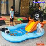 Bể bơi phao cầu trượt hải tặc có vòi phun mưa INTEX 57168