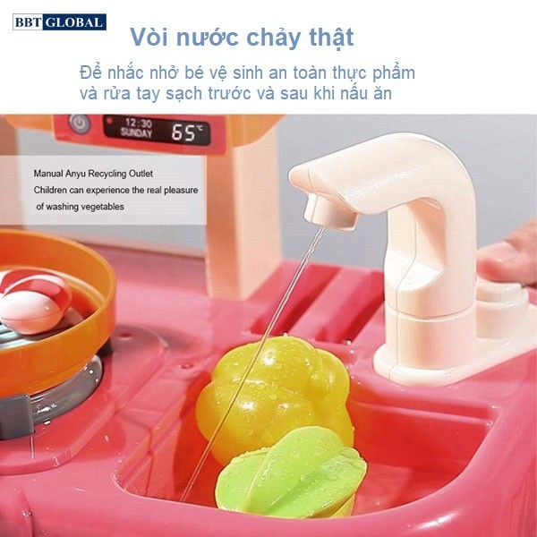Đồ chơi nấu ăn cho bé 63cm 36 chi tiết xanh 889-169