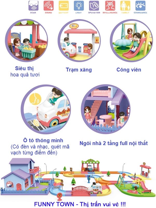 Đồ chơi xếp hình thông minh thị trấn vui nhộn 889-907
