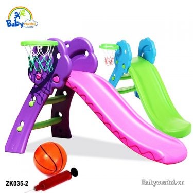 Cầu trượt cho bé kết hợp ném bóng rổ ZK035-2