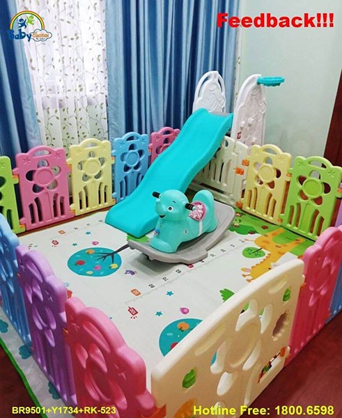 Combo quây bóng cầu trượt cho bé
