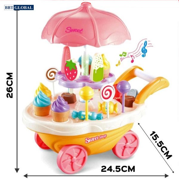 Đồ chơi xe đẩy bán kem cỡ lớn có nhạc 668-55