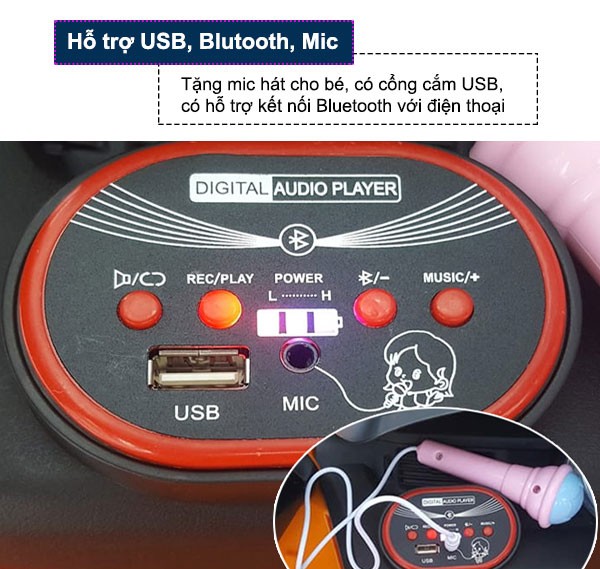Ô tô điện trẻ em Lamborghini sơn đỏ ghế da bánh cao su BBT-6868CCS