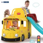 Cầu trượt bể bóng Hàn Quốc xe bus trường học 3 trong 1 Y1602