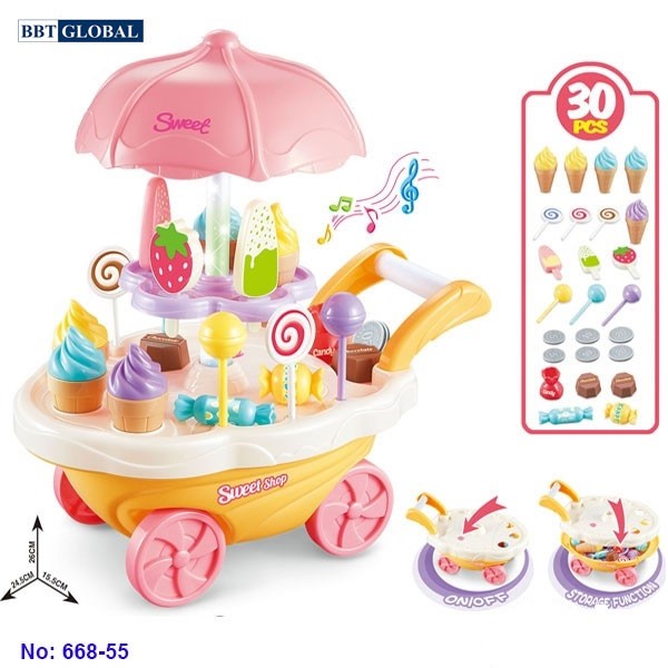 Đồ chơi xe đẩy bán kem cỡ lớn có nhạc 668-55