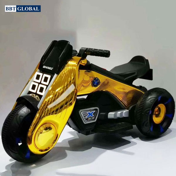 Xe máy điện trẻ em 2 động cơ màu Vàng Gold BBT-1301S