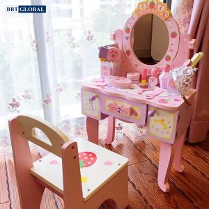 Đồ chơi bàn trang điểm gỗ cao cấp cho bé JYNC006