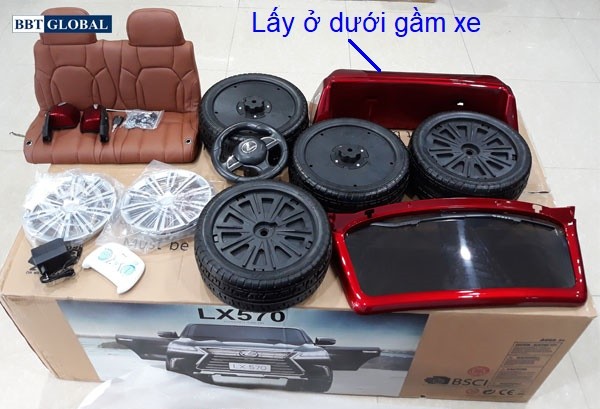 Đập hộp xe ô tô điện trẻ em Lexus LX570
