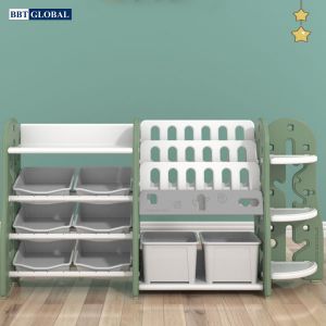 Giá kệ để đồ chơi và đồ dùng cho bé BBT Global xanh lá SH9604