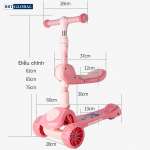 Xe trượt Scooter BBT Global 2 trong 1 có đèn và nhạc SK1306N