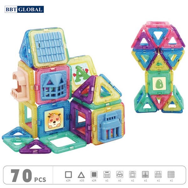 Đồ chơi xếp hình 3D nam châm 70 chi tiết BBT Global 689-29