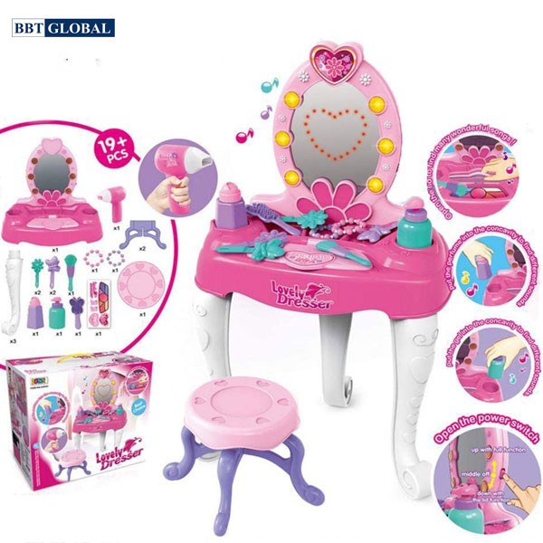 Bàn trang điểm có ghế ngồi cho bé 8303C