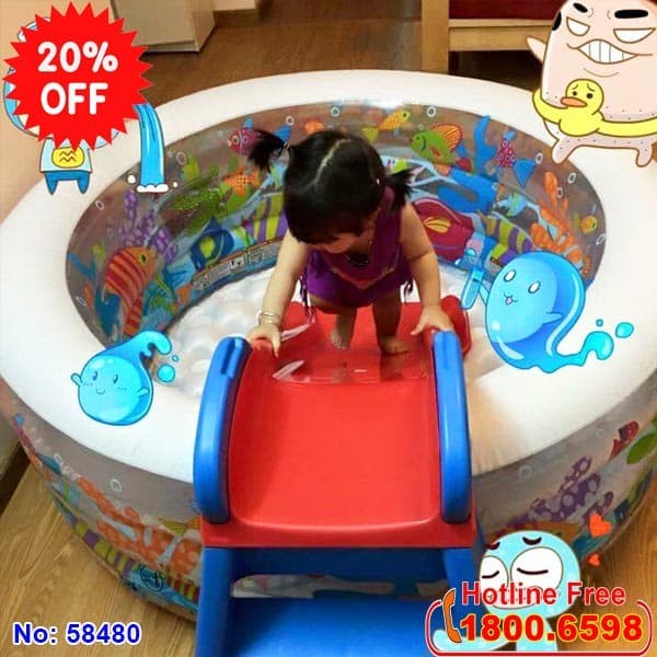 Bể bơi phao hình tròn có đáy bơm hơi INTEX 58480