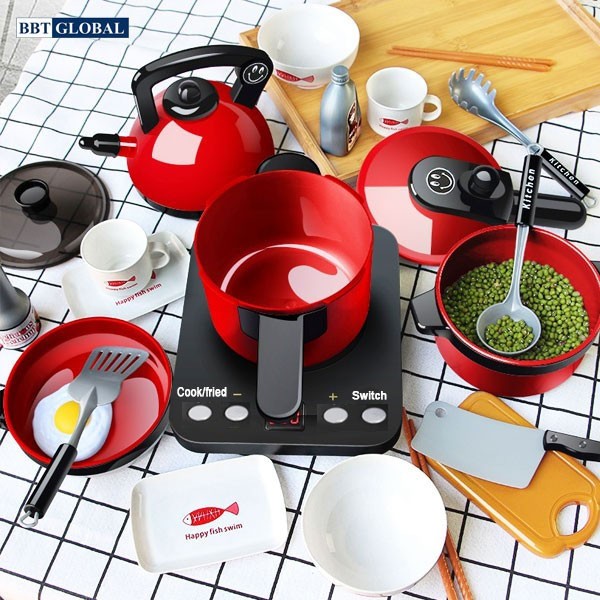 Đồ chơi nấu ăn cho bé 24 chi tiết cỡ lớn màu đỏ 5696