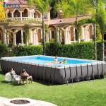 Bể bơi khung kim loại siêu cao cấp DELUXE 9m75 máy lọc điện phân INTEX 26378