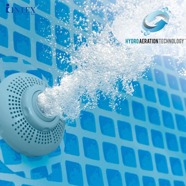Bể bơi khung kim loại siêu cao cấp DELUXE 9m75 máy lọc điện phân INTEX 26378