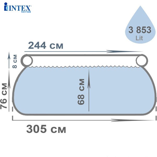 Phụ kiện INTEX - Vỏ bể cổ bơm hơi 28120 đk 305cm 10319