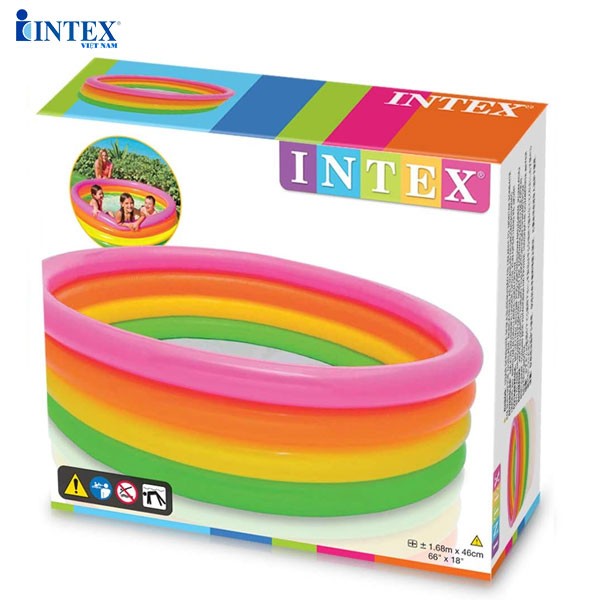 Bể bơi phao INTEX cầu vồng 4 tầng 1m68 - 56441