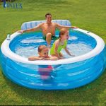Bể bơi phao gia đình có ghế ngồi tròn xanh intex 57190 (224*216cm)