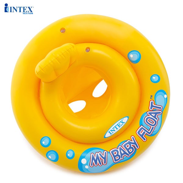 Phao bơi chống lật cho bé, 2 vòng bơm hơi có tựa lưng INTEX 59574