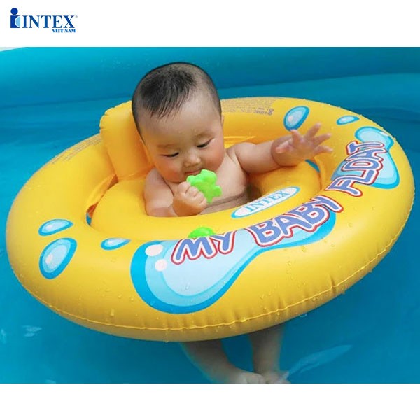 Phao bơi chống lật cho bé, 2 vòng bơm hơi có tựa lưng INTEX 59574