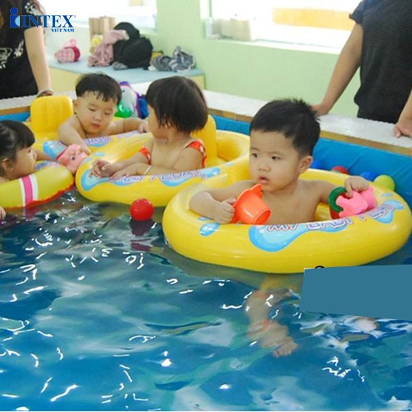 Phao bơi chống lật cho bé, 2 vòng bơm hơi có tựa lưng INTEX 59574