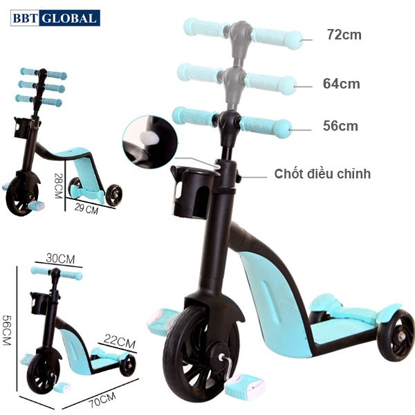 Xe trượt Scooter 3 trong 1 BBT Global cao cấp SK1309