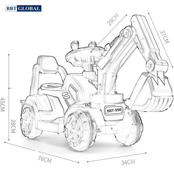Xe cần cẩu điện trẻ em BBT Global BBT-996