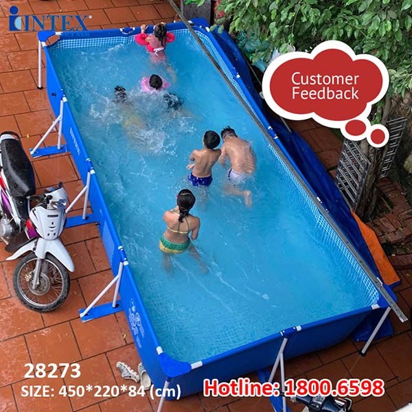 Hồ bơi khung kim loại chữ nhật 4,5m*2,2m INTEX 28273