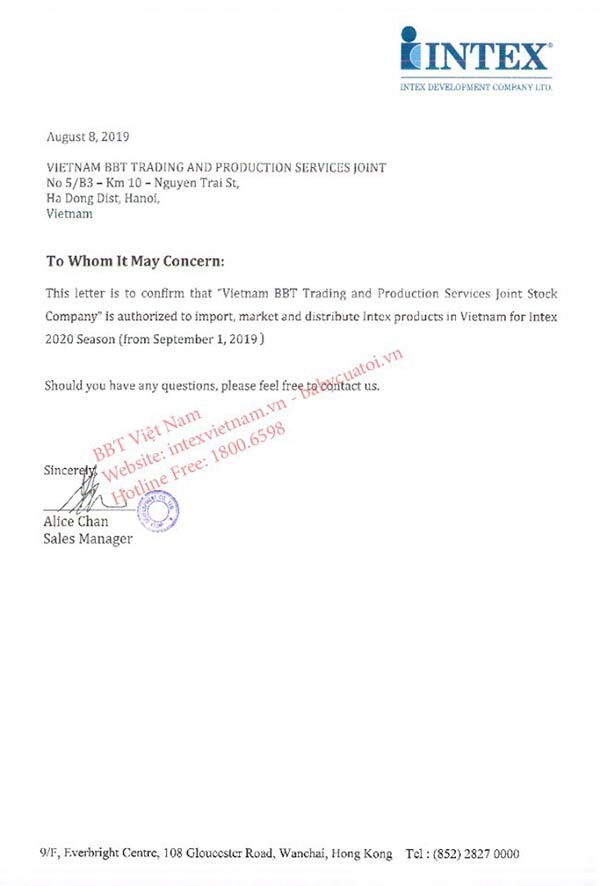 intex viet nam phan phoi chinh hang