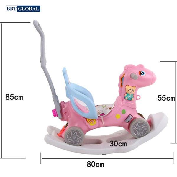 Ngựa bập bênh kết hợp chòi chân có đèn và nhạc RK-514